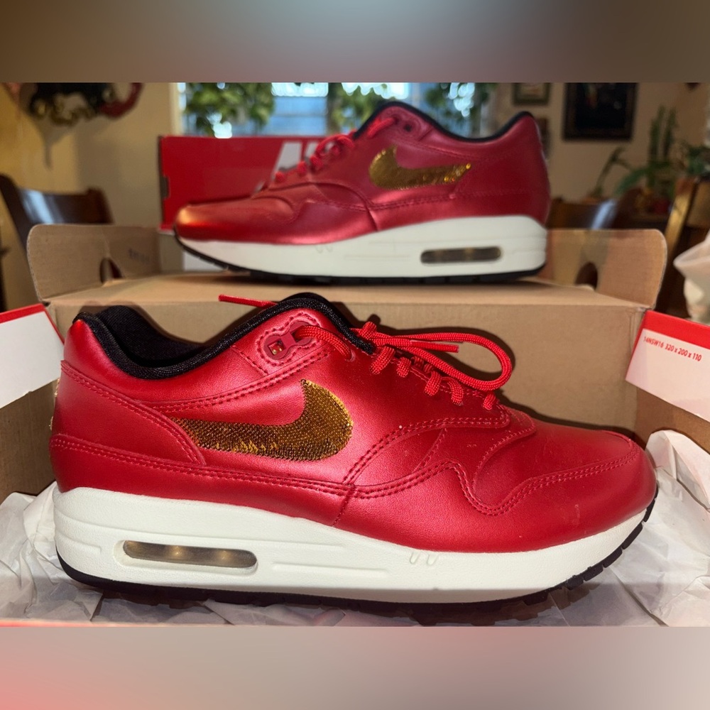 Women’s Nike Air Max 1 Red & Gold